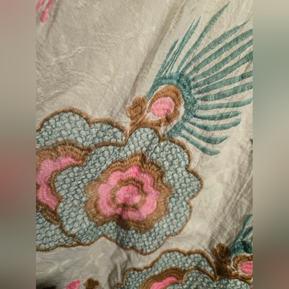 Boho Embroidered Peasant Dress – Cream Multicolor – Great Condition - Picture 4 of 5